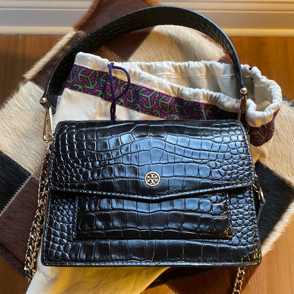 Tory Burch Robinson croc bag